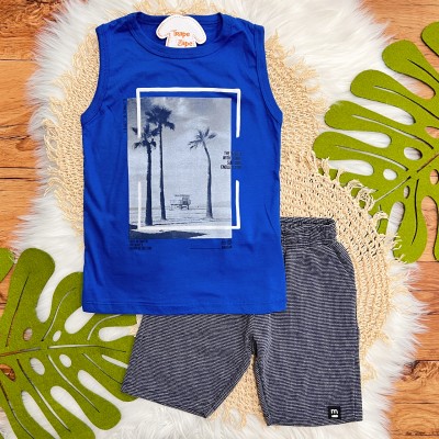 Conj. Regata The World With Sand e Bermuda - Azul Royal e Marinho